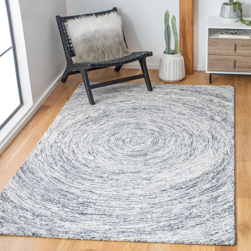 Tapis abstrait en laine touffeté à la main Anglina, Rectangle 9 pi x 12 pi