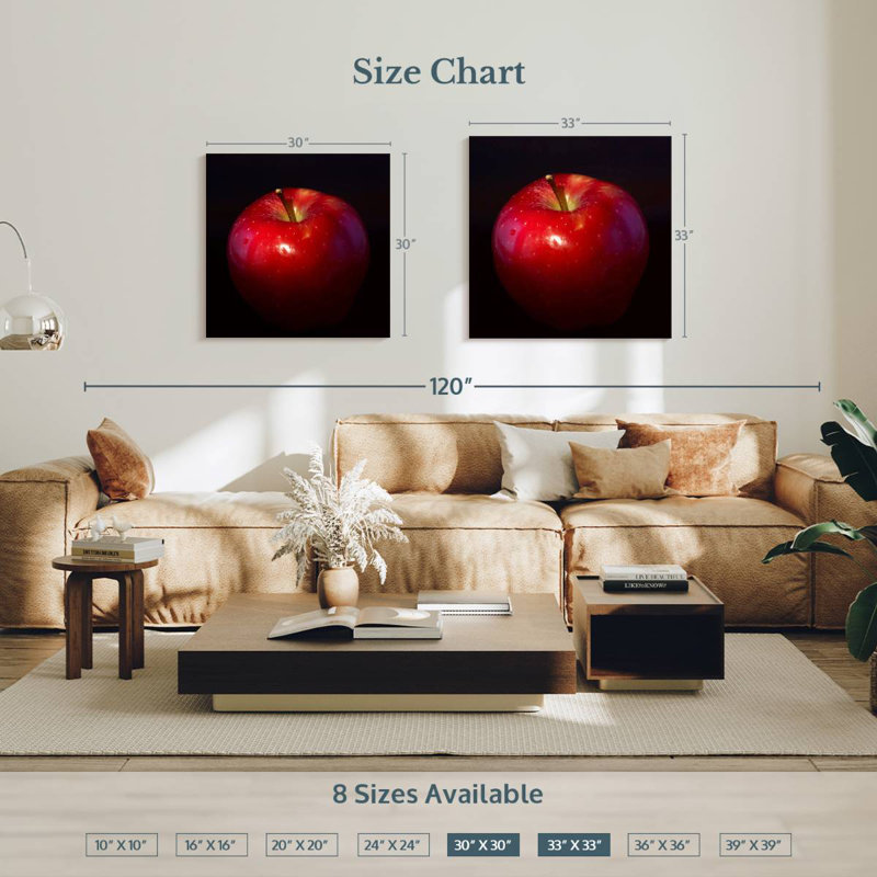 Yarlin Shiny Red Apple, 30" H x 30" W