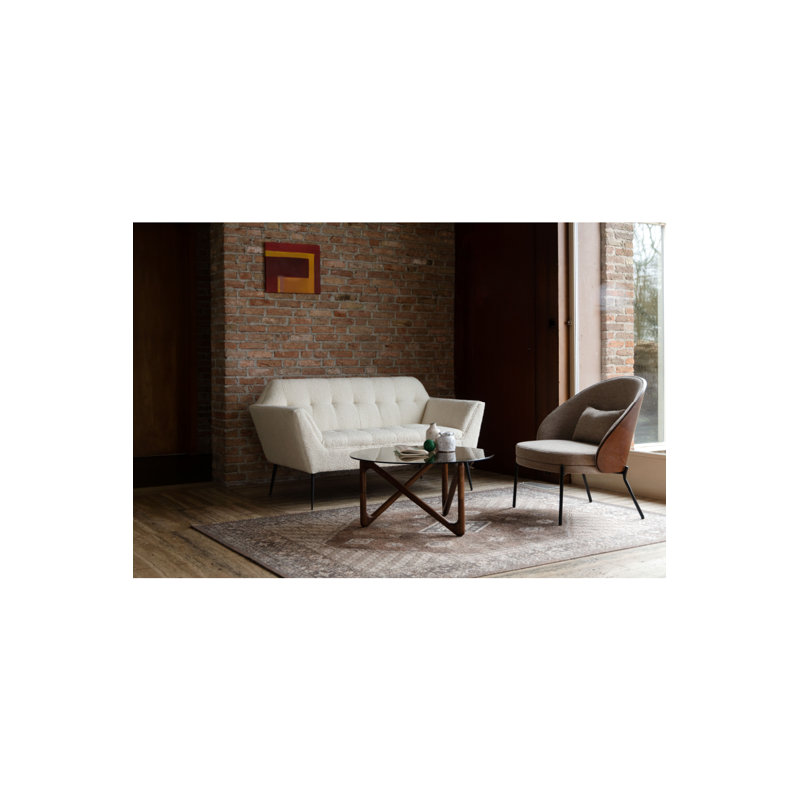 Canapé à accoudoirs carrés 59 po, Beige