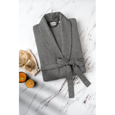 Peignoir 100% coton mi-mollet avec poches