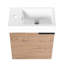 Meuble-lavabo mural de 18 po avec lavabo en résine et porte à fermeture en douceur - Accessoire moderne de rangement en contreplaqué