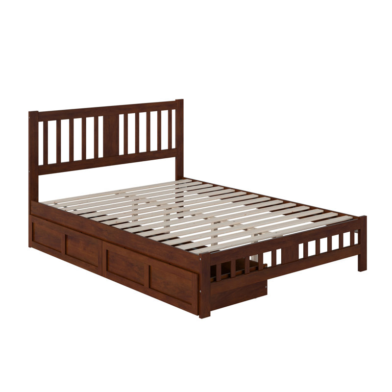Yarelie Slat Storage Bed, Queen, Walnut