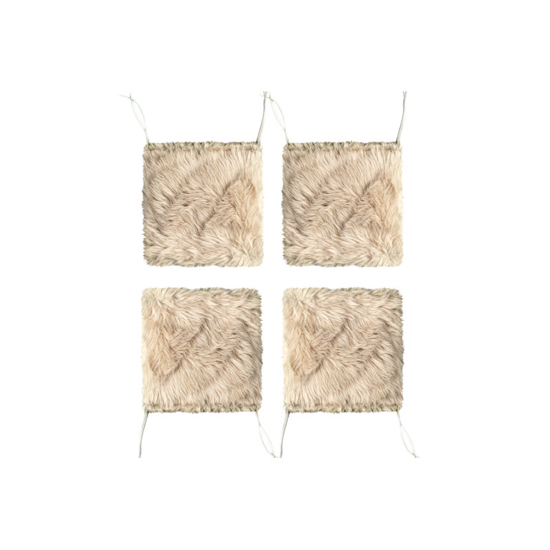 Laredo Home Decor Laredo Faux Sheepskin Seatpad 17"X17", Taupe