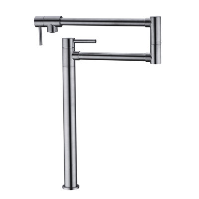 Pot Filler Faucet Extension - Brushed Nickel Finish, Arm For Easy Filling And Cleaning, Double Handles To Dripping, Surface, Quiet Water Flow With Aerator Faucet, Accurate Release, Surface Protected