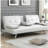 Sofa Bed with Arms, Two Brackets, Wooden Frame, Stainless Steel Legs, FUTON White, Not Available-1551324695