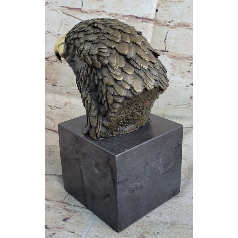 Abdikarim Bust American Bald Eagle Bronze Marble Sculpture Statue Figurine Art Deco Figure