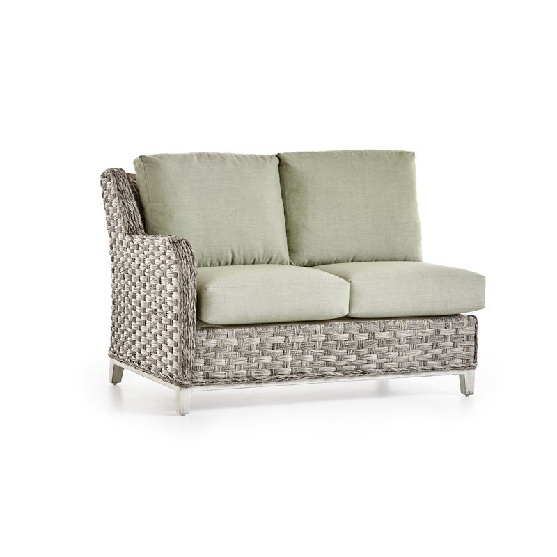 94'' Wide Premium All-Weather Wicker Patio Sectional with Cushions, Cast Oasis Sunbrella® Plainweave