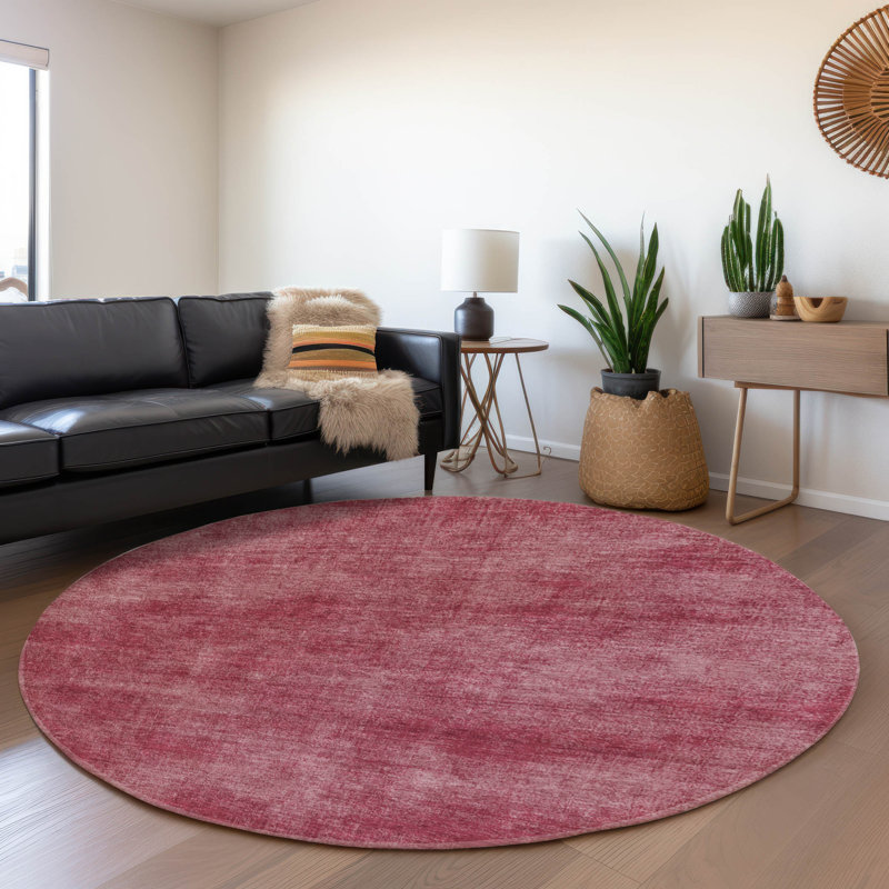 Premium Machine Washable Jahnke AMF1018 Abstract Rug, Rond 8 pi