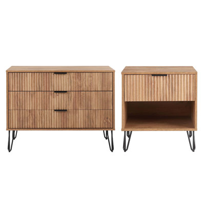 Ensemble de chambre à coucher 2 pièces avec commode et table de chevet Dumbo