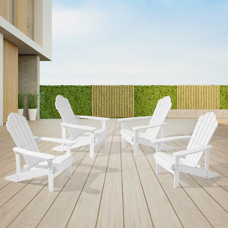 Chaise Adirondack de HiPS résistante aux intempéries, Blanc