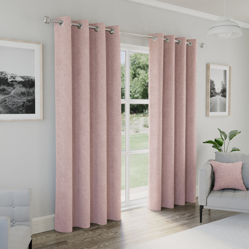 Austin 100% Blackout, Thermal Blue Curtains with Eyelet Header (PAIR) - 90x90 inch (229x229cm), 117cm Width x 229cm Drop