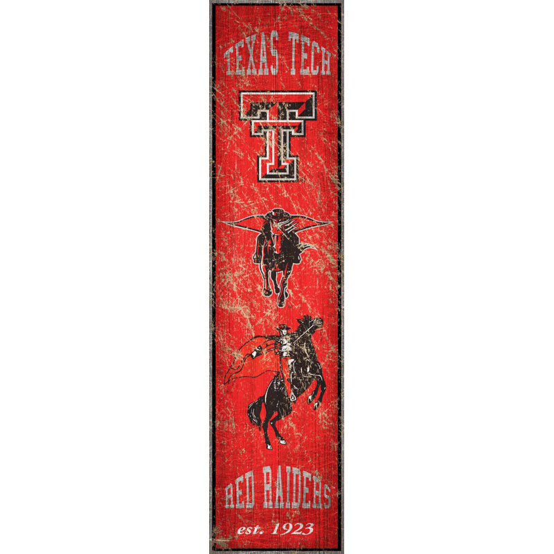 NCAA Heritage, impression sur bois, Université Texas Tech