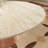 Modern Round Wooden Pedestal Coffee Table With Matte Natural Stone Tabletop-2013305853