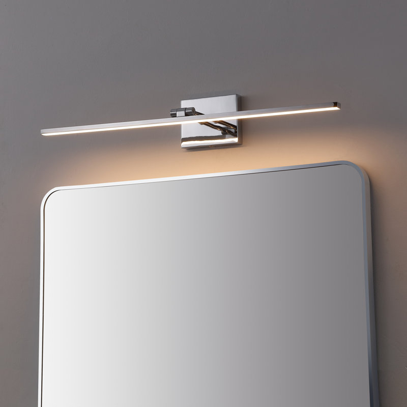 Santino 28" Modern Minimalist Swivel Integrated Dimmable LED Rechargeable Picture Light with Touch Sensor, Chrome