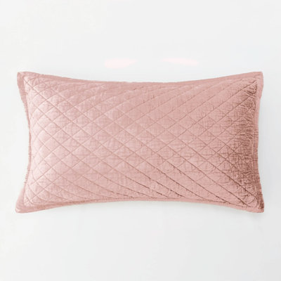 Simeon Velvet Pillow Sham, Petal Pink, King