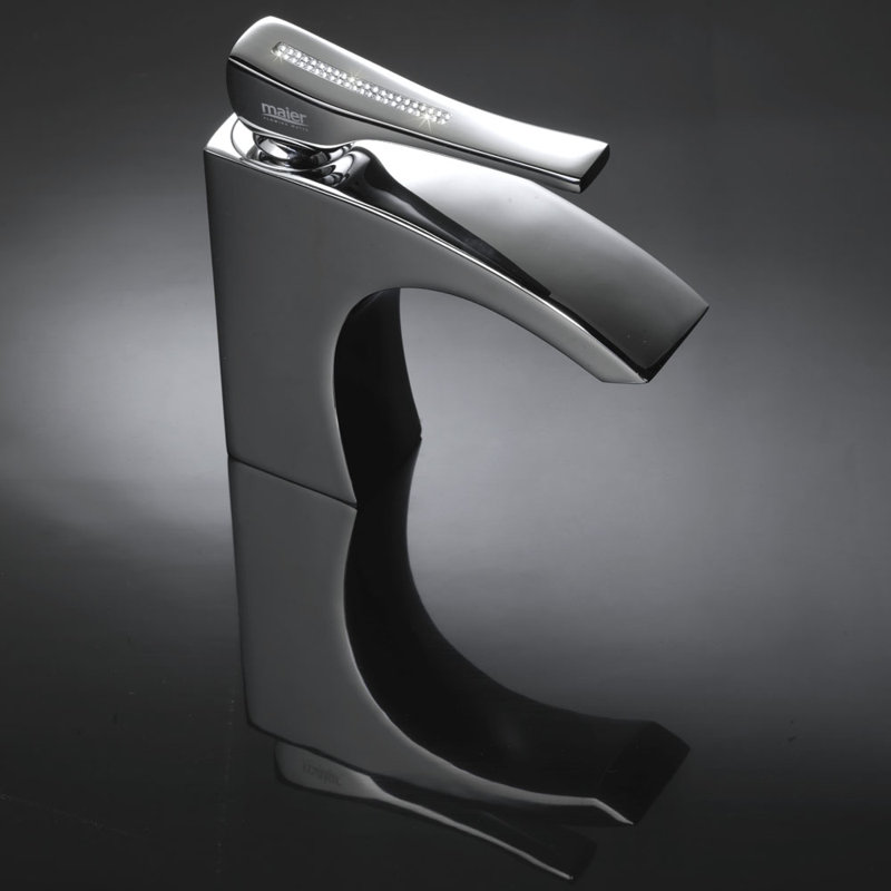 Skip Diamond Single Hole Bathroom Faucet, Polished Chrome