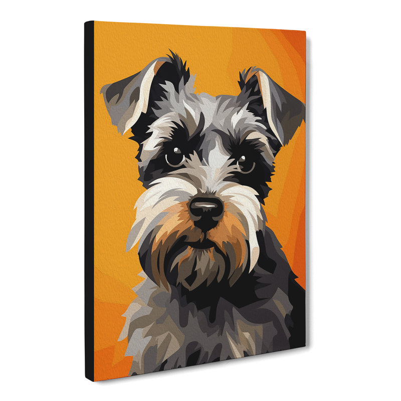 Schnauzer Minimalism No.4 - Wrapped Canvas, 50cm H x 35cm W x 3cm D