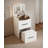 3 In 1 Vanity Desk With Plip Top Mirror,Small Make Up Vanity Set With Visible Glass Desktop