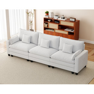 3 Seater Sofa With Smart Charging Module And Throw Pillows