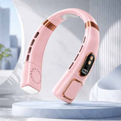 5-Speed Portable Neck Fan, Colored Lighting, Blade-less Design, No Noise-Free