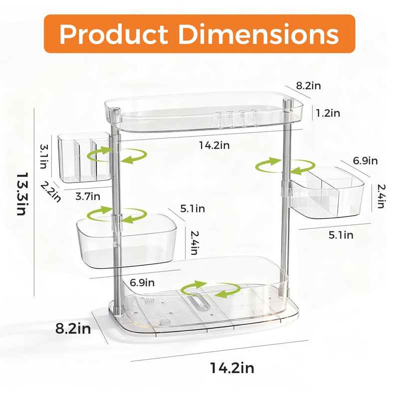 Organisateur de maquillage rotatif pour meuble-lavabo