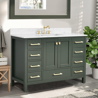 Chardell 48'' Single Bathroom Vanity with Engineered Stone Top