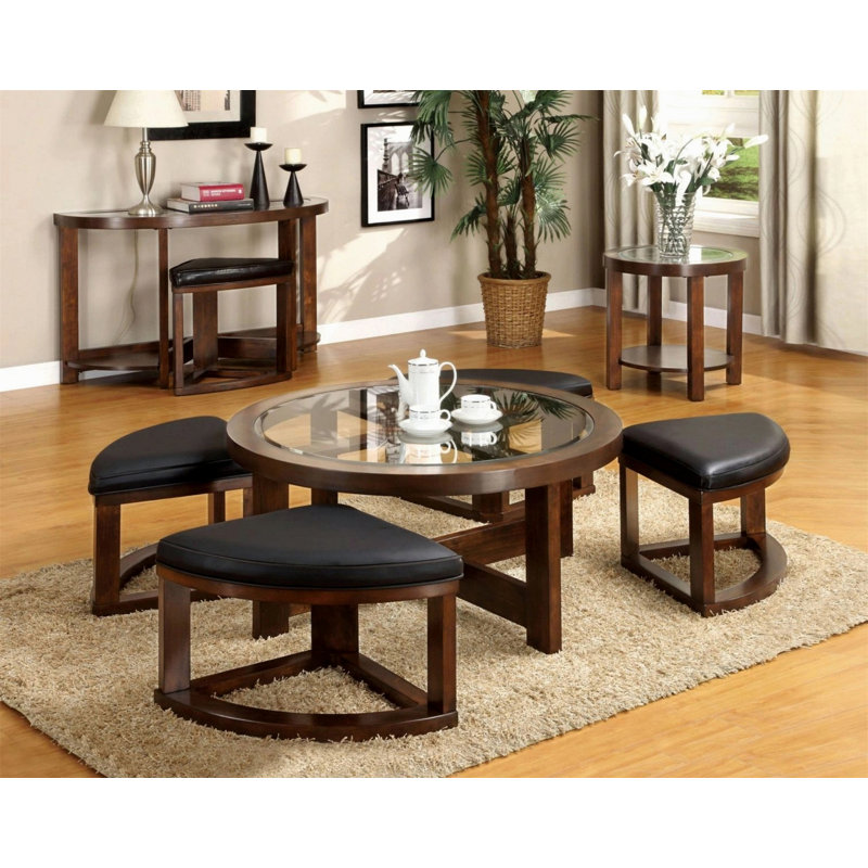 Table basse avec plateau en verre