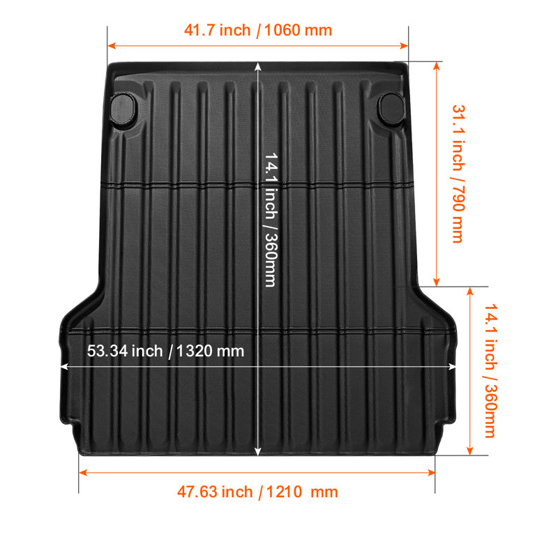 Tapis de lit de camion pour accessoires de doublure de camion Ford Maverick TPE 2022-2024