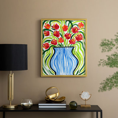 «Adventure Floral II», reproduction encadrée - bois massif