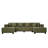 Noctis U-Shaped Corduroy Sectional Sofa with RGB LED Light Strip & 6 Pillows-128837916