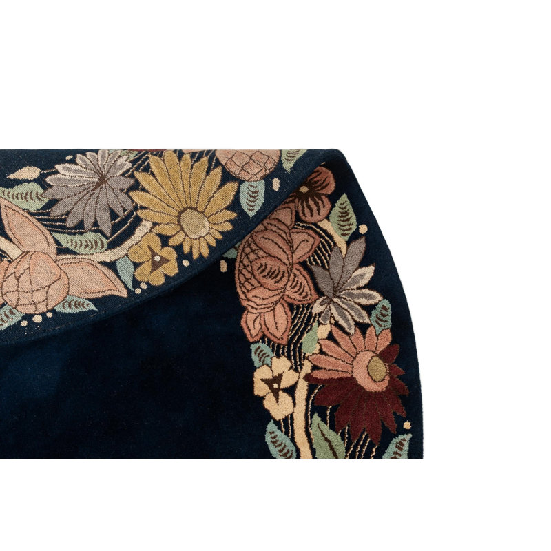 Tapis rond bleu marine Jacoby
