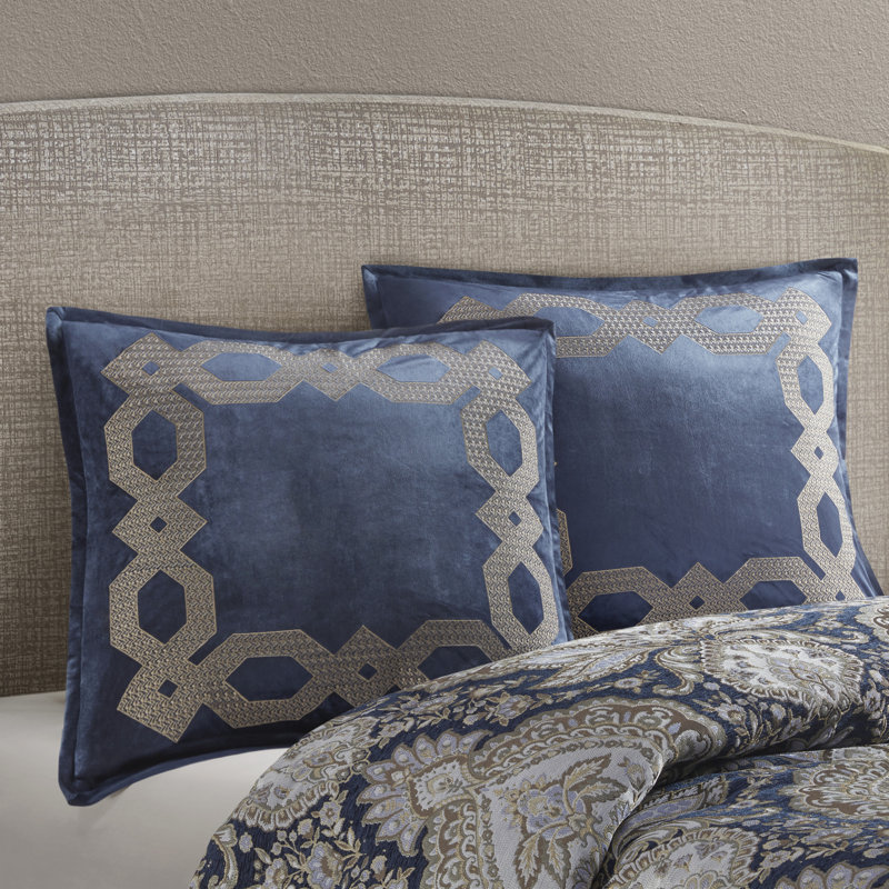 Croscill Clermont European Pillow Sham, Navy