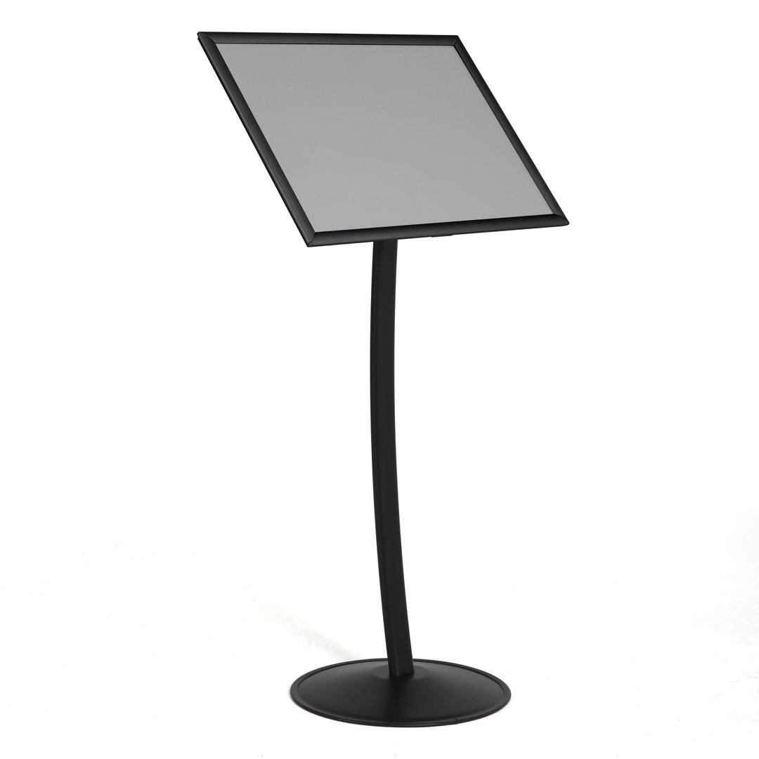 Simplistic Curved Menu Board Pedestal Aluminum Sign Holder MT Displays 