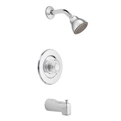 Garniture de robinet de baignoire et douche avec poignée bouton Chateau Select, Chrome, Boyau