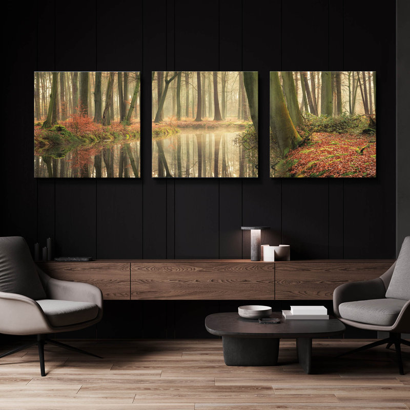 « Le pouvoir guérisseur des forêts », triptyque mural de Martin Podt, 78 po x 26 po, 78 po x 26 po