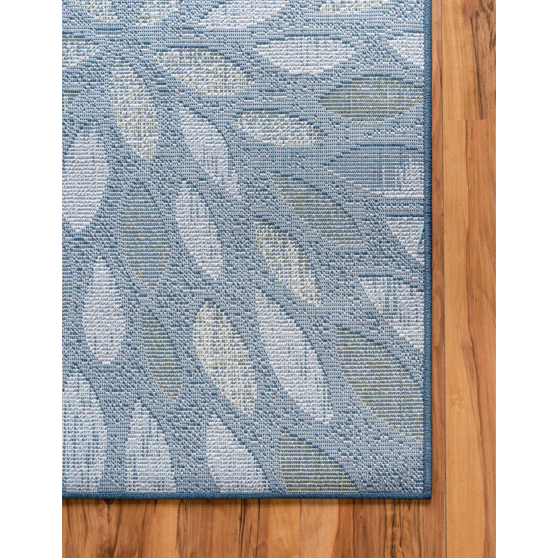 Aamia Abstract Area Rug, Rectangle 8' x 10', Blue