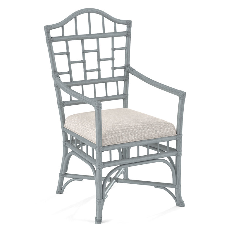 Chippendale 20'' H Upholstered Armchair, White Textured Performance; 0865-91, Nickel
