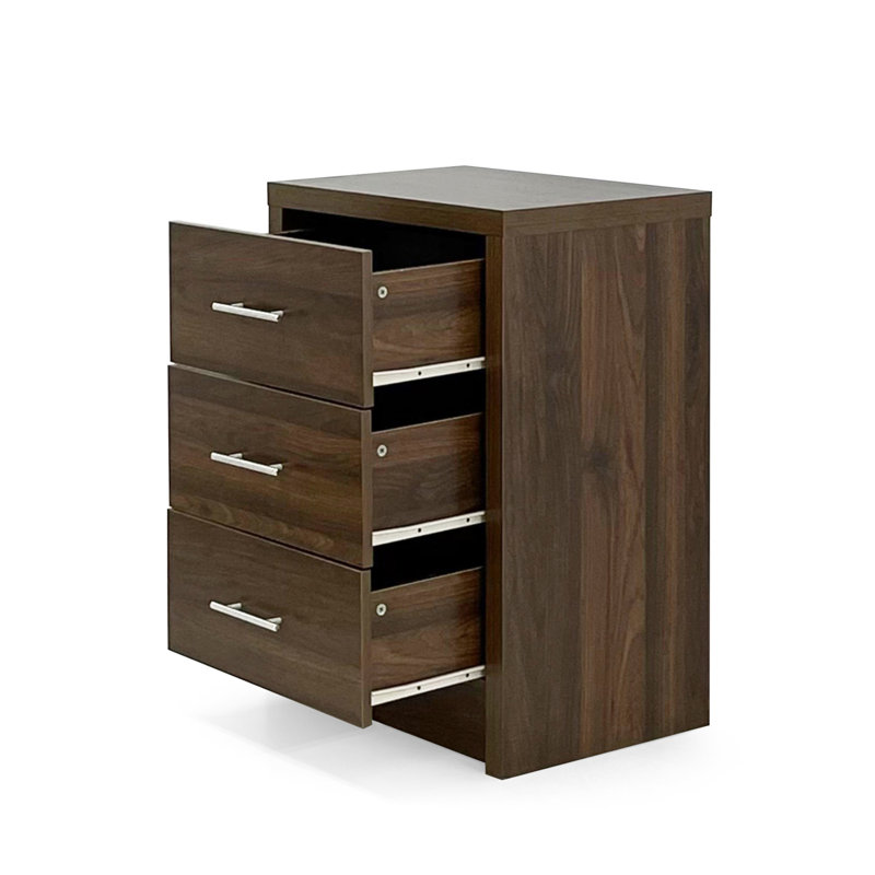 Commode 3 tiroirs Lentz, Noyer