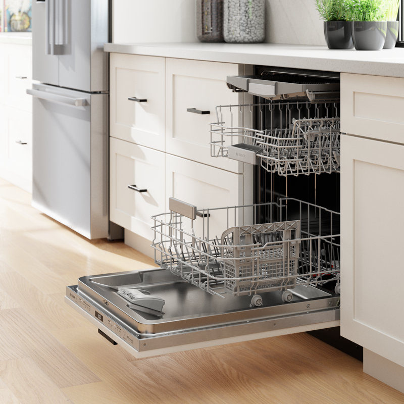 24" White Built-In Smart Dishwasher with Stainless Steel Tub
