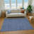 Premium Machine Washable Vaseem AMF138 Navy Rug-1462340298