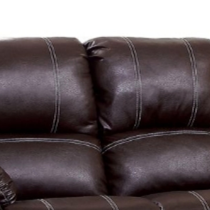 Causeuse inclinable en cuir synthétique noir, Brun