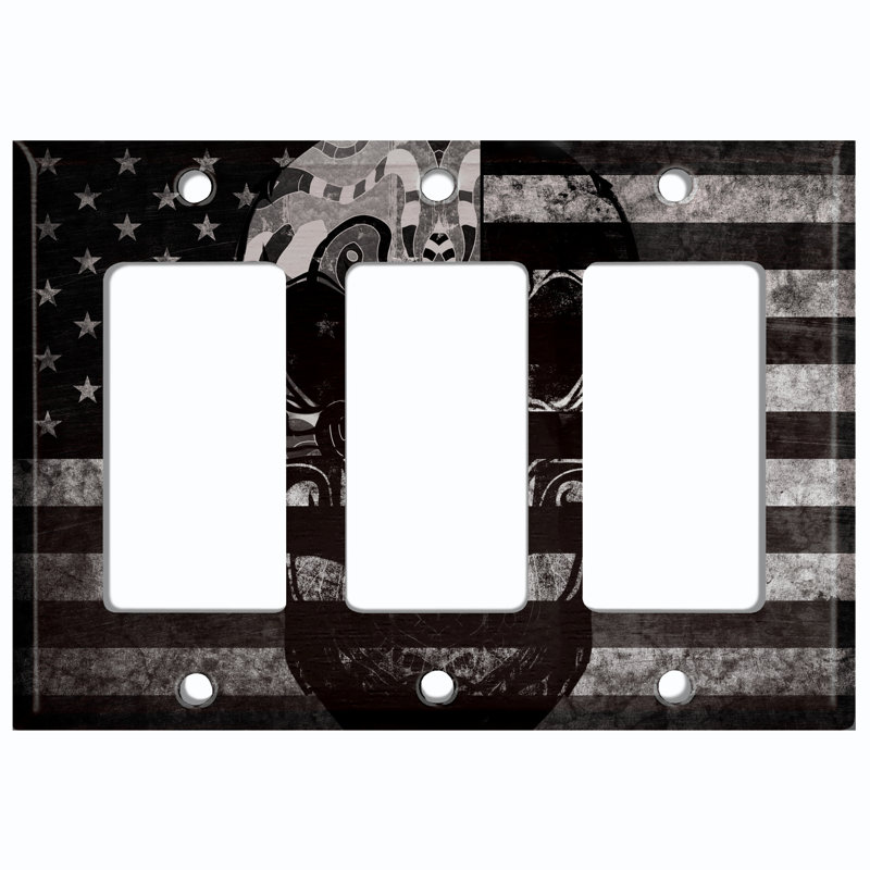 Patterned 3 - Gang Toggle Light Switch Standard Wall Plate