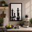 Chess in Shadow Minimalist 1 Piece Wrapped Canvas Wall Art-136739610-136739613