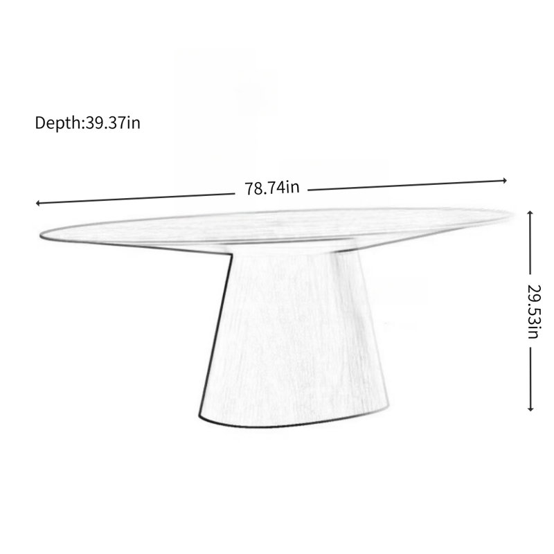 French Light Luxury Oval Dining Table, Black