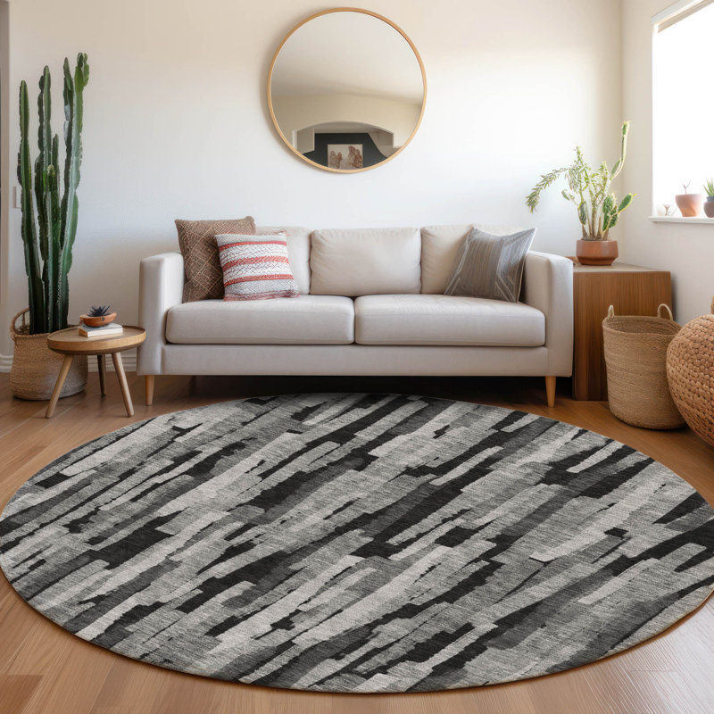 Tapis intérieur / extérieur gris Marrah , 3 pi x 5 pi