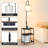 Floor Lamp With Side Table, 3-Tier Shelves, USB & AC Charging Station, Magnetic Remote Control, Stepless Dimmable LED Bulb, Adjustable Color Temperature, Rustic Brown For Living Room, Bedroom