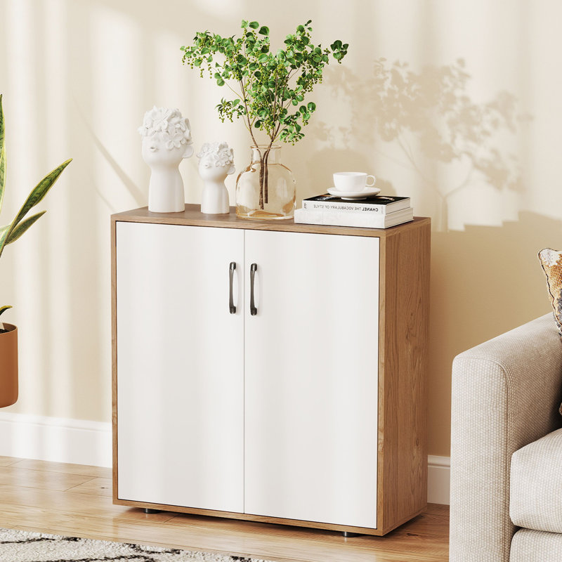 Armoire de rangement à 2 portes Coffee Bar avec tablette réglable à 5 positions