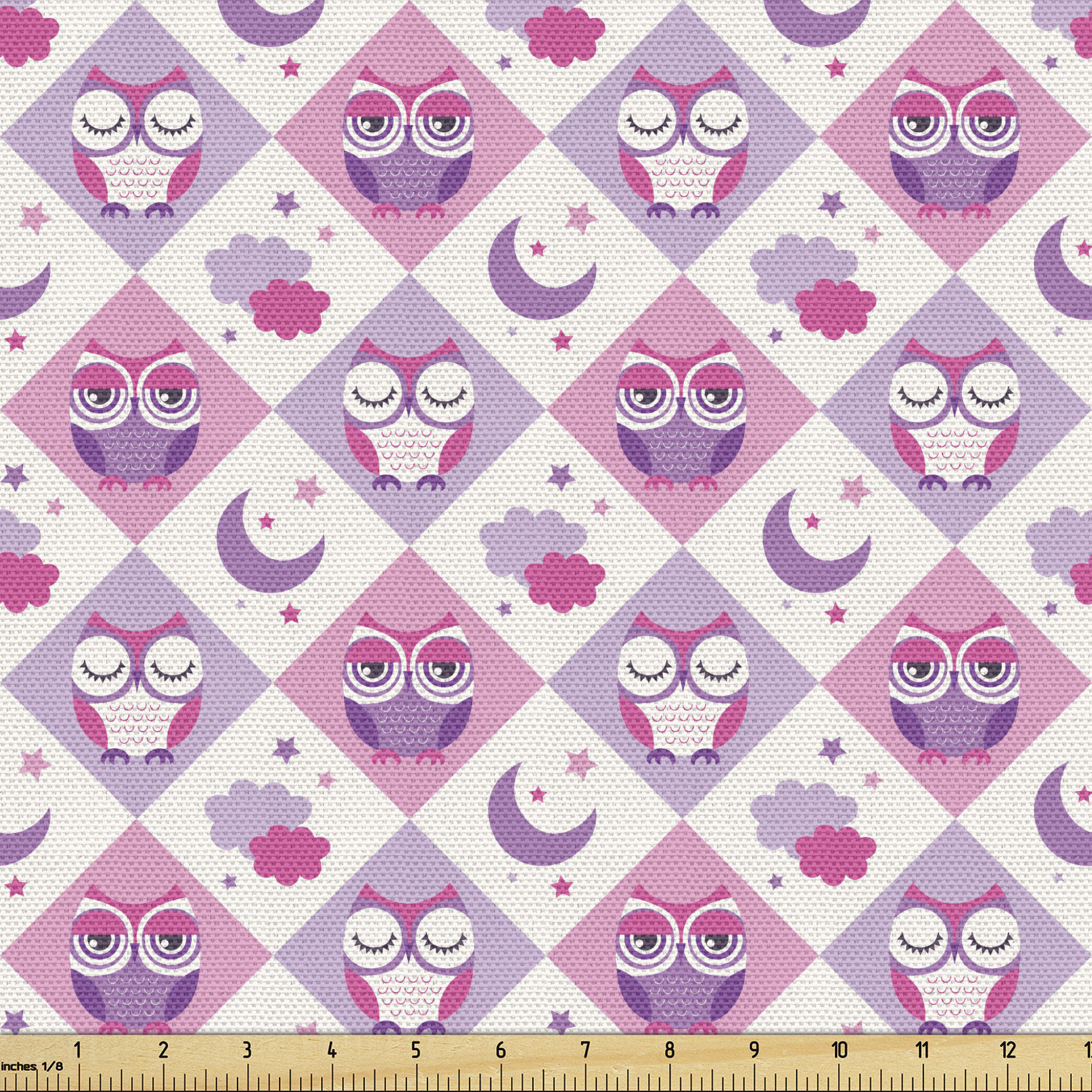 East Urban Home Chrisopher Sleeping Owls in Diamond Pattern Half-Moon ...