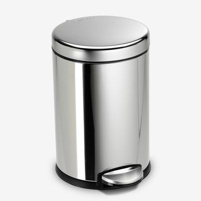 1.2 Gallon Round Bathroom Step Trash Can