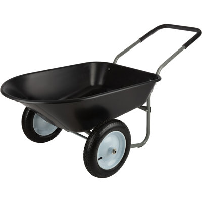 Wheelbarrow - 2-Wheel Garden Cart with 300lb Weight Capacity and Padded Handle - Wheelbarrows for Landscaping and Lawn Care by Pure Garden